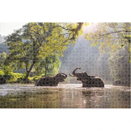 Puzzle 1000τμχ 73x48cm Animal Planet Ελέφαντες στη Λίμνη 5205698495403 Luna