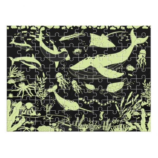 Puzzle 100τμχ 49x36εκ Ζώα του Βυθού Glow in the Dark 5205698531491 Luna