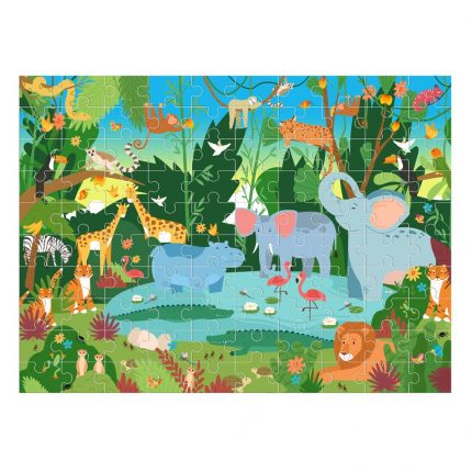 Puzzle Παρατηρητικότητας Γράψε-Σβήσε Jungle Animals 100τμχ 5205698535109 49x36cm - Luna