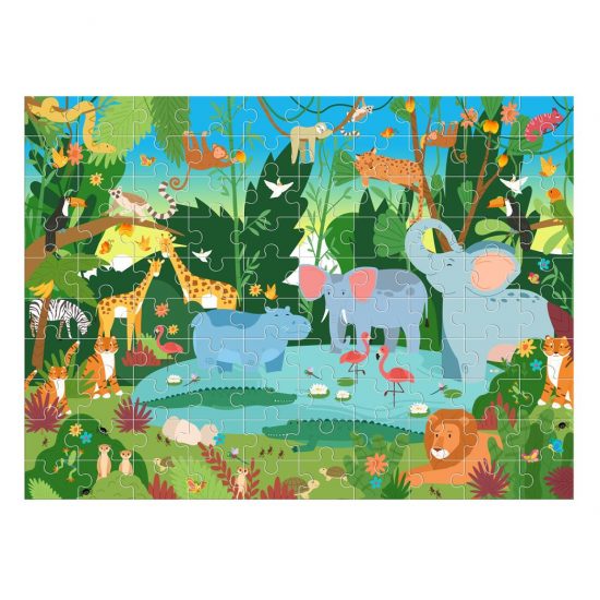 Puzzle Παρατηρητικότητας Γράψε-Σβήσε Jungle Animals 100τμχ 5205698535109 49x36cm - Luna