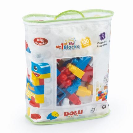 Σακούλα με 100 Μεγάλα Τουβλάκια 001.5020 12m+, Dolu Toys