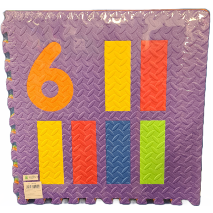 Zita Toys Παζλ Δαπέδου Μεγάλο Μονόχρωμο με Σχήματα & αριθμούς 6 Τεμάχια 12+ 005.CB301