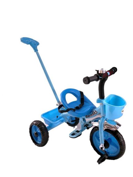 Τρίκυκλο Ποδήλατο Μεταλλικό με Χειρολαβή Καθοδήγησης Μπλε 2+ 016.503-B, Zita Toys