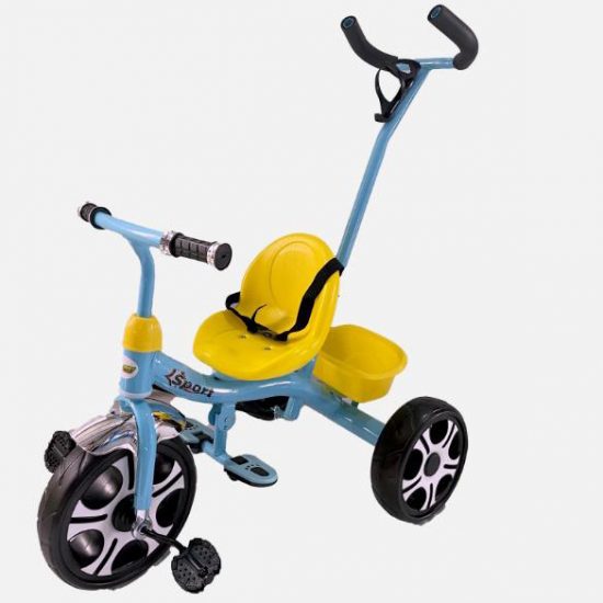 Τρίκυκλο Ποδήλατο με Χερούλι Κατεύθυνσης Μπλε 2+ 017.516BC-B, Zita Toys