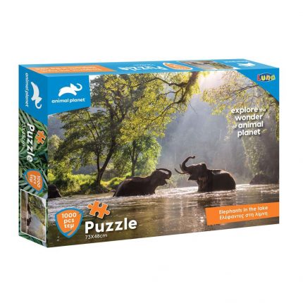 Puzzle 1000τμχ 73x48cm Animal Planet Ελέφαντες στη Λίμνη 5205698495403 Luna