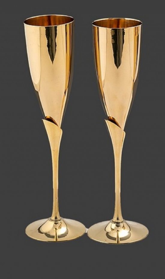 Ποτήρι Σαμπάνιας Χρυσό Μεταλλικό GS401090