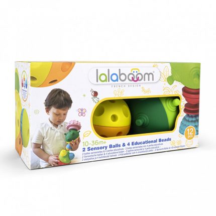 Lalaboom - Βρεφικό Παιχνίδι 2 Μπάλες Αφής 8pcs Χάντρες 10m+ - Montessori