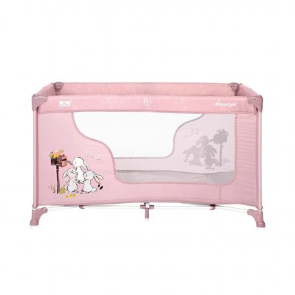 Lorelli Παιδικό παρκοκρέβατο MOONLIGHT 1 επίπεδο Beige Rose Rabbits 10080392153