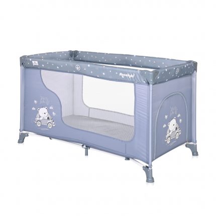 Lorelli Παιδικό παρκοκρέβατο MOONLIGHT 1 επίπεδο Silver Blue Car 10080392154