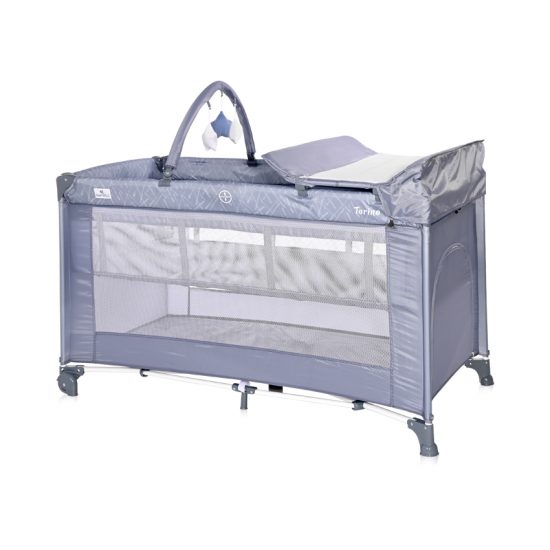 Lorelli Παιδικό παρκοκρέβατο TORINO 2 επίπεδα Silver Blue 10080472124