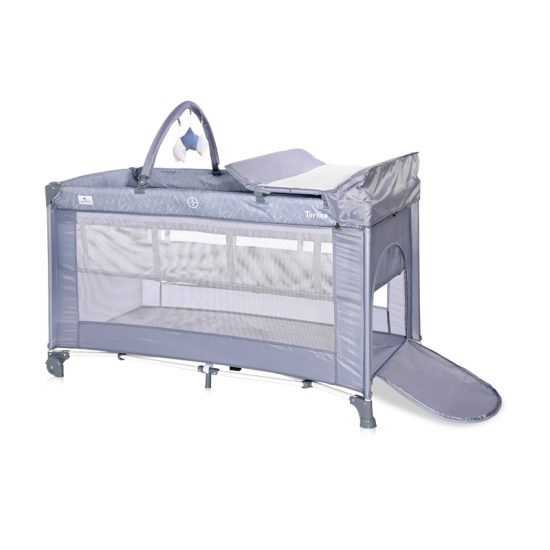 Lorelli Παιδικό παρκοκρέβατο TORINO 2 επίπεδα Silver Blue 10080472124