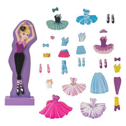 ΑS Magnet Box, Ξύλινη Μαγνητική Κούκλα Ballerina Dress Up με 35 Ξύλινους Μαγνήτες - As Company