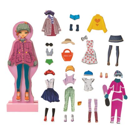 ΑS Magnet Box, Ξύλινη Μαγνητική Κούκλα Fashion Dress Up με 40 Ξύλινους Μαγνήτες - As Company