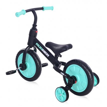 Lorelli Ποδήλατο ισορροπίας RUNNER 2in1 Black & Turquoise 10410030009