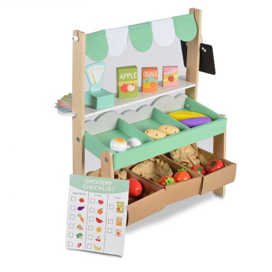 Moni 4425 Wooden supermarket with set of products 3800146221102