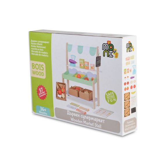 Moni 4425 Wooden supermarket with set of products 3800146221102
