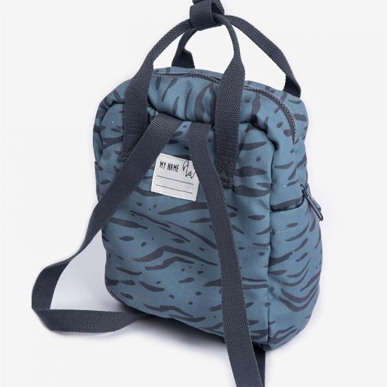 Mini Cotton Backpack Blue Zebra - Minene