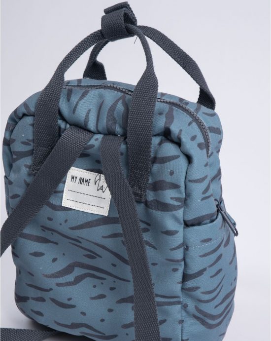 Mini Cotton Backpack Blue Zebra - Minene