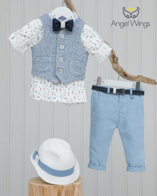 Βαπτιστικό κοστουμάκι για αγόρι 132, Angel Wings