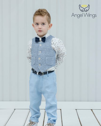 Βαπτιστικό κοστουμάκι για αγόρι 132 Σιέλ, Angel Wings