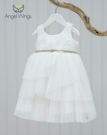 Βαπτιστικό φορεματάκι για κορίτσι Paeonia, Angel Wings