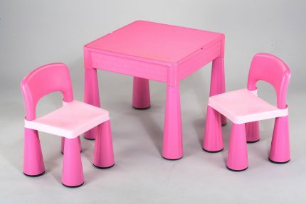 Παιδικό πλαστικό τραπέζι με 2 καρέκλες (899PN ροζ), Playcity