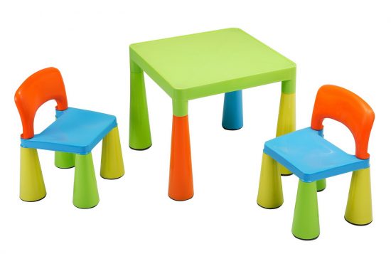 Κλασσικό παιδικό πλαστικό τραπέζι με 2 καρέκλες, Playcity