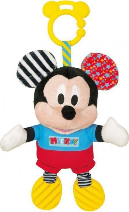 Baby Clementoni Disney Baby Βρεφικό Παιχνίδι Mickey Χνουδωτό-Κουδουνίστρα 6m+, As Company