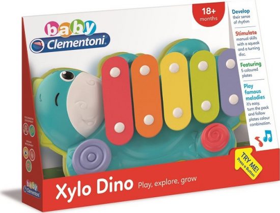 Baby Clementoni Βρεφικό Μουσικό Ξυλόφωνο Δεινοσαυράκι 18m+ 1000-17263#, AS Company
