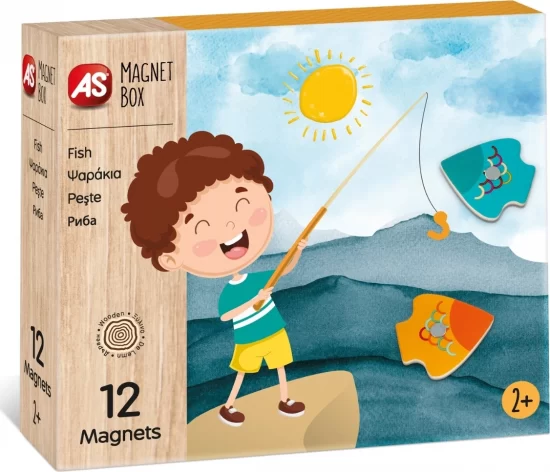 AS Magnet Box Ψαράκια 12 Εκπαιδευτικοί Ξύλινοι Μαγνήτες 24m+ - As Company