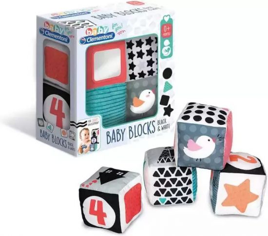 Baby Clementoni For You Βρεφικό Παιχνίδι Μαλακοί Κύβοι Λευκό Και Μαύρο 0m+ 1000-17321, As Company