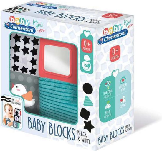 Baby Clementoni For You Βρεφικό Παιχνίδι Μαλακοί Κύβοι Λευκό Και Μαύρο 0m+ 1000-17321, As Company