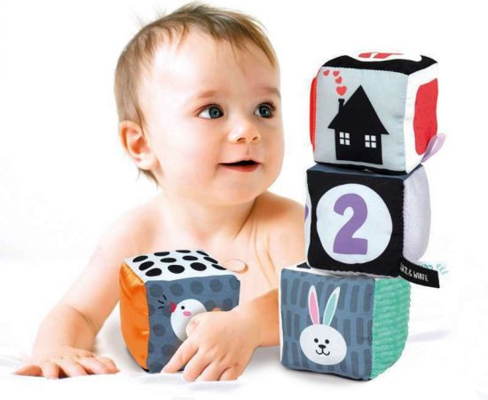 Baby Clementoni For You Βρεφικό Παιχνίδι Μαλακοί Κύβοι Λευκό Και Μαύρο 0m+ 1000-17321, As Company
