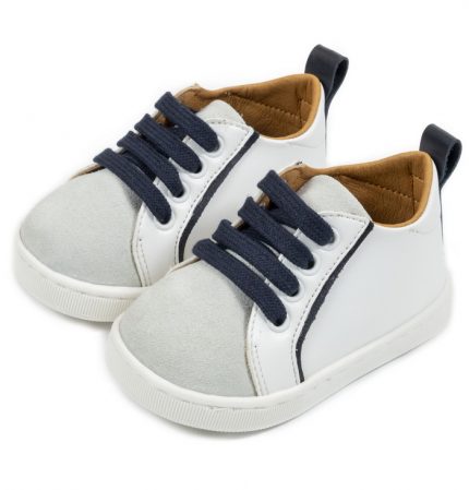 Babywalker Βαπτιστικό Παπουτσάκι Δερμάτινο Δετό Sneaker για τα Πρώτα Βήματα, σε Χρώμα Λευκό PRI2082