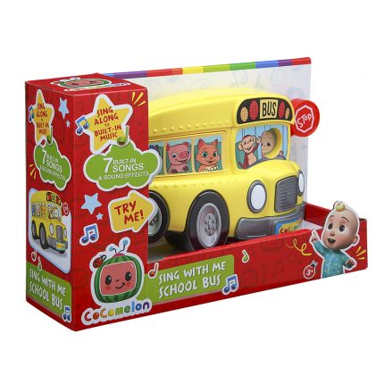 Cocomelon School Bus Mini Boombox Σχολικό Λεωφορείο Παιχνίδι με Ενσωματωμένη Μουσική, Φωτισμό, Sound Effects (Κίτρινο) 3+ - eKids