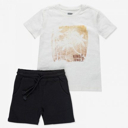 Boy Set Jungle (2-7 ετών) Λευκό-Μαύρο - Minene