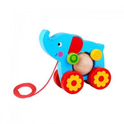 Ξύλινος Συρόμενος Ελέφαντας 6970090048012 - Tooky Toy TKE006