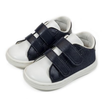 Babywalker Βαπτιστικό Παπουτσάκι Περπατήματος Δίχρωμο Sneaker με Διπλή Μπαρέτα Χρατς, σε Χρώμα Μπλε-Λευκό, BS3054