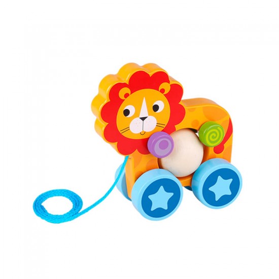 Ξύλινο Συρόμενο Λιοντάρι 6970090048036 - Tooky Toy TKE005