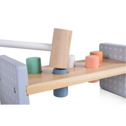 Ξύλινο Εκπαιδευτικό Παιχνίδι με Σχήματα και Σφυρί 3800146221652 - Moni Toys