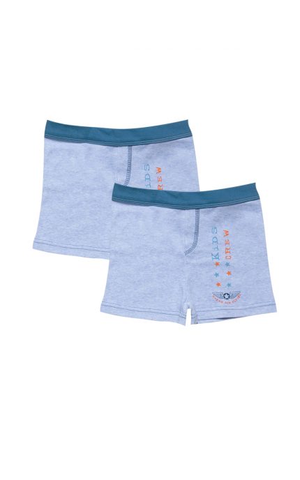 Εσώρουχα Σετ 2 Boxers Kids Crew Σιέλ Εσωτερικό Λάστιχο Βαμβάκι 100% - Pretty Baby