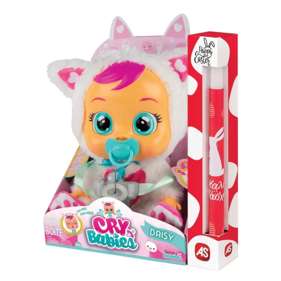 Λαμπάδα Cry Babies Κλαψουλίνια Daisy - Διαδραστική Κούκλα Γάτα Κλαίει Με Αληθινά Δάκρυα 18m+ - As Company