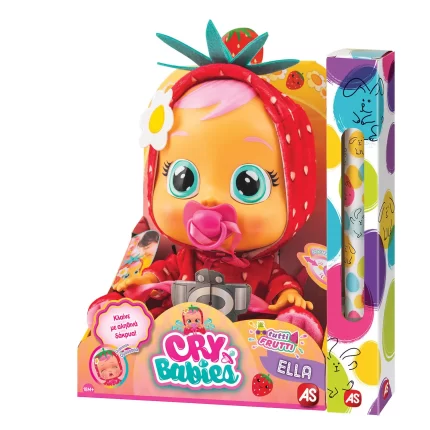Cry Babies Κλαψουλίνια Tutti Frutti Ella - Διαδραστική Κούκλα Φράουλα - Αληθινά Δάκρυα + Λαμπάδα 18m+ - As Company