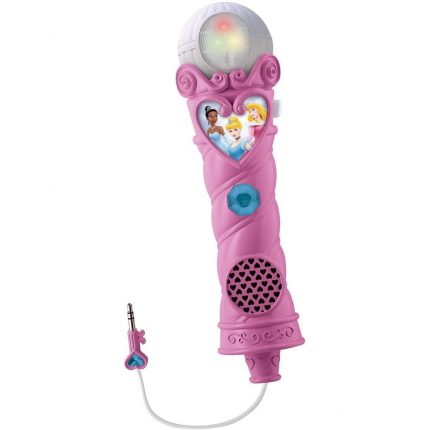 Disney Princess Ασύρματο Μικρόφωνο Karaoke με Ενσωματωμένη Μουσική, Φωτισμό, Sound Effects (Ροζ) 3+ - eKids