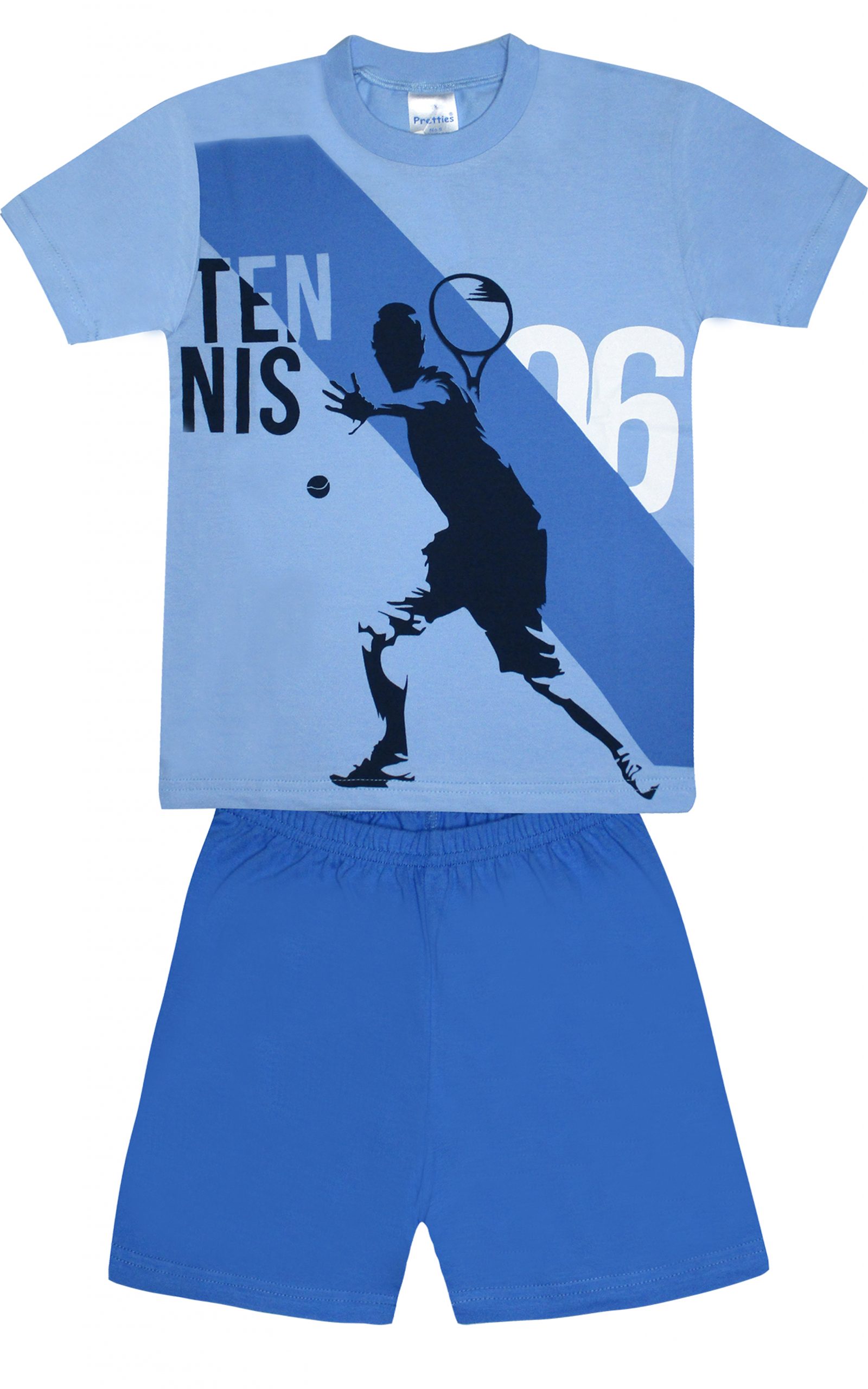 Πιτζάμα Παιδική Καλοκαιρινή Σετ 2 Τεμαχίων Tennis για Αγόρι Σιέλ/Μπλε Ψιλή Πλέξη Υφάσματος, Βαμβακερό 100% - Pretty Baby Πιτζάμα Παιδική Καλοκαιρινή Σετ 2 Τεμαχίων Tennis για Αγόρι Σιέλ/Μπλε Ψιλή Πλέξη Υφάσματος, Βαμβακερό 100% - Pretty Baby