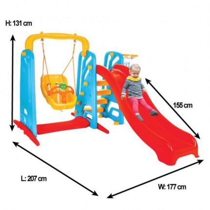 Τσουλήθρα με Κούνια και Μπασκέτα Sledge with Swing Wavy 06141 8693461061417 - Pilsan