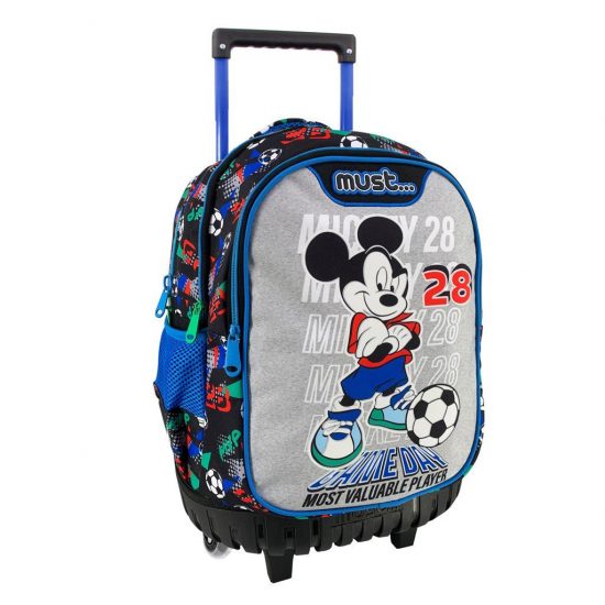 Σχολική Τσάντα Τρόλεϊ Δημοτικού Disney Mickey Mouse Game Day 3 Θήκες (34x20x45εκ) Must 5205698550294