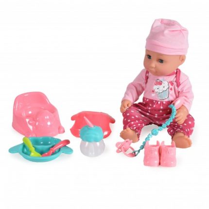 Κούκλα με Αξεσουάρ Φαγητού Ροζ 36cm 9596 380014622198 - Moni Toys