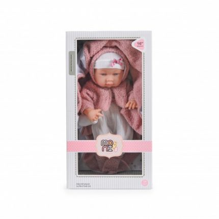 Μωρό Κούκλα με Φλις Κουβέρτα Ροζ 41cm 9300 380014622218 - Moni Toys