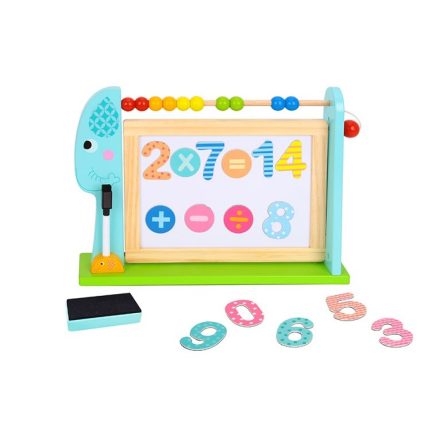 Ξύλινος Μαυροπίνακας Διπλής Όψεως με Αριθμητική TKF087 Playing Boards Elephant 6972633370185 - Tooky Toys